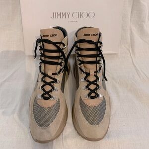 Jimmy Choo Suede Calfskin Inca Patchwork Platform Hiking Boots - Pre-loved